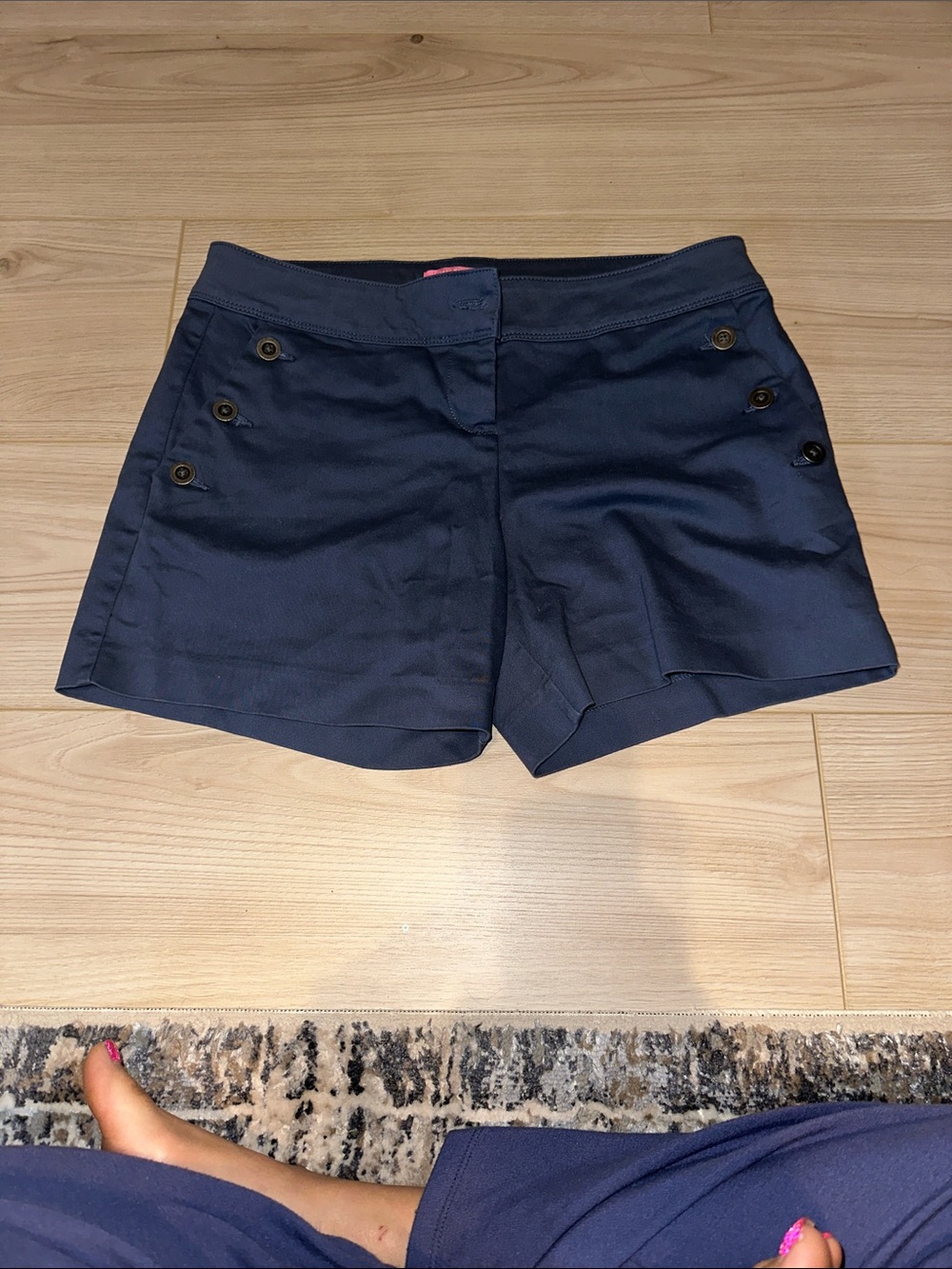 Isaac Mizrahi Navy Double-Button Sailor Shorts
